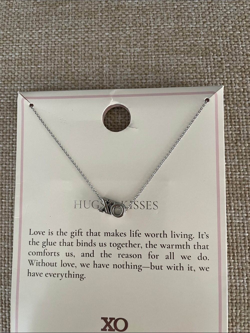 XO Silver Tone 'XO' Pendant Necklace